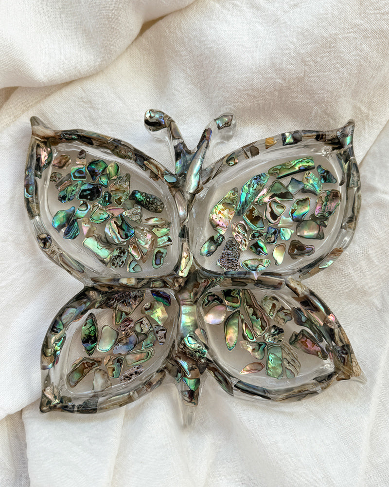 Butterfly trinket dish - NZ abalone shell